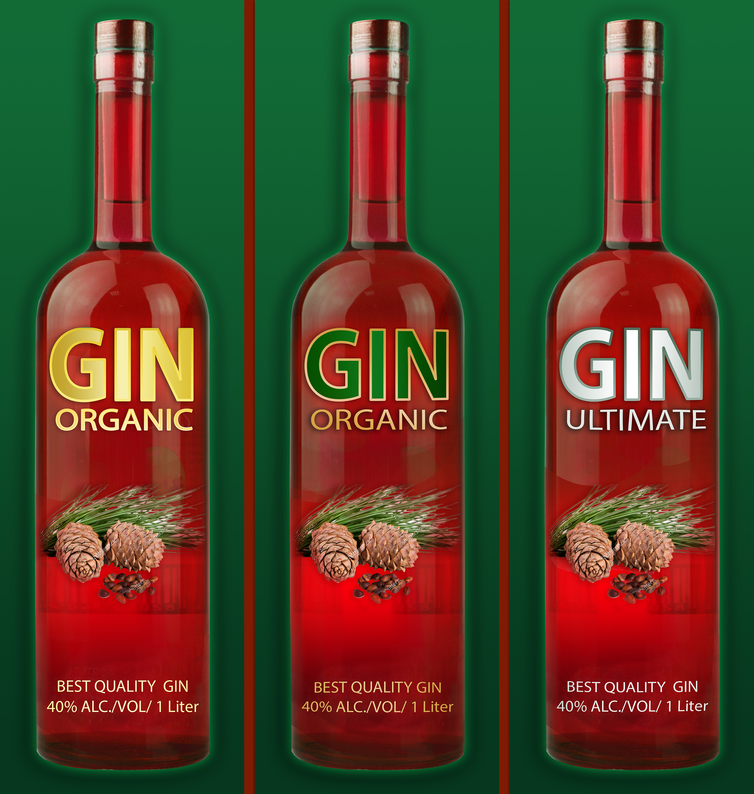 Gin Bottle Mockup